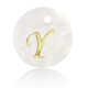 Shell pendant 15mm letter Y Gold-White